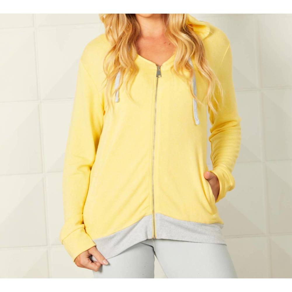 NEW FRENCH KYSS color block hoodie in sun